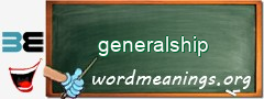 WordMeaning blackboard for generalship